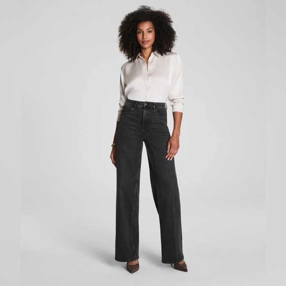 SPANX Denim - SPANX Women's Wide Legged Jeans In Charcoal